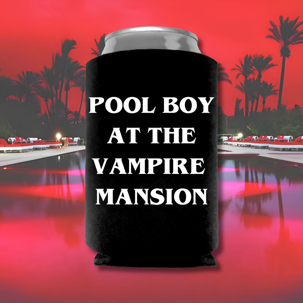 Pool Boy At The Vampire Mansion Koozie