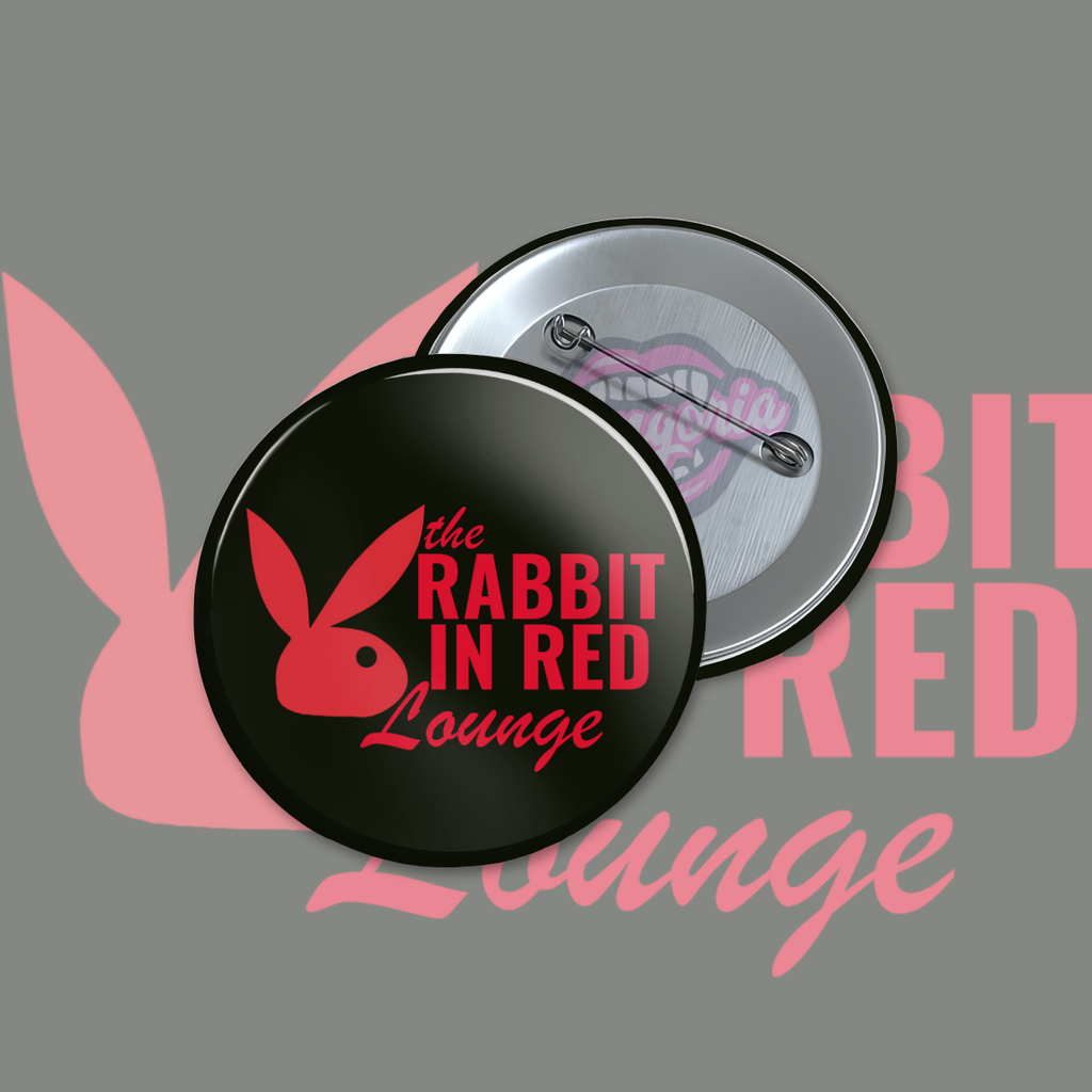 Rabbit In Red Lounge Pinback Button