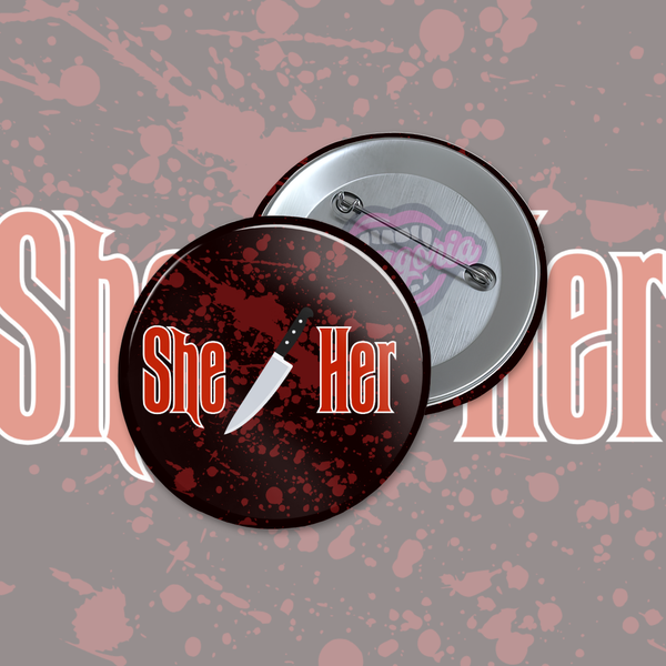 Horror Pronoun Pin