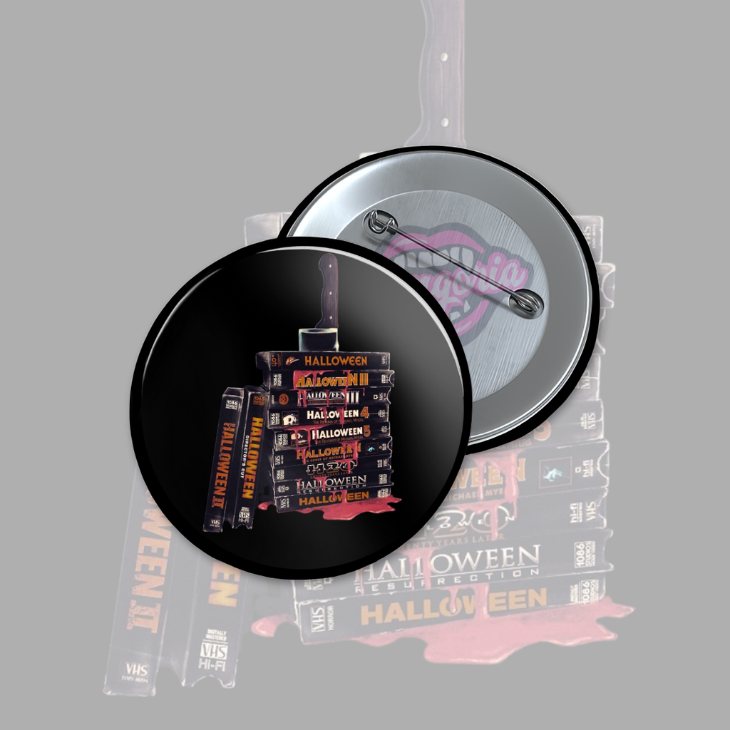 Halloween VHS Pinback Button