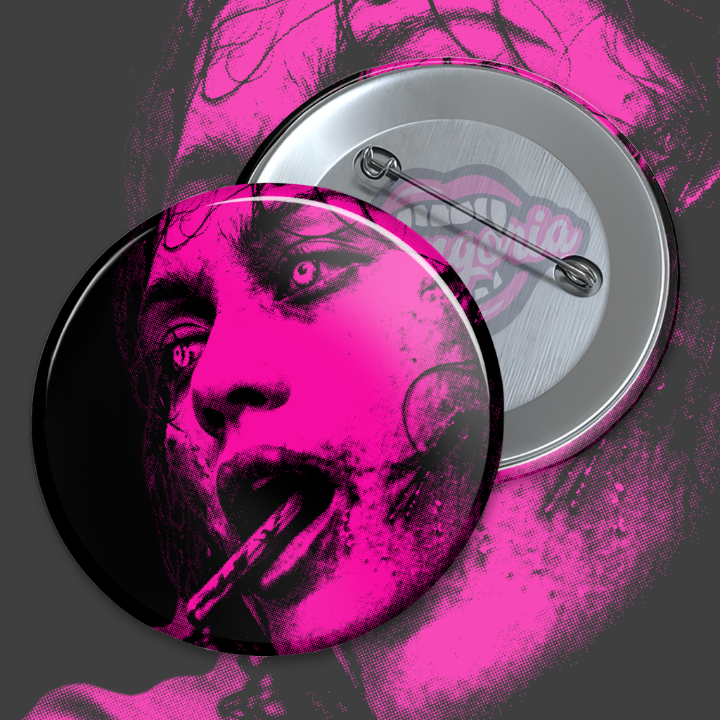 Headrest Evil Dead Burn Pinback Button - Neon Nightmare Variants