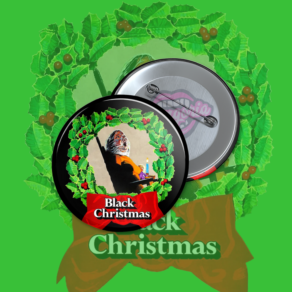 Black Christmas Pinback Button