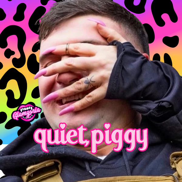 Quiet, Piggy Pinback Button