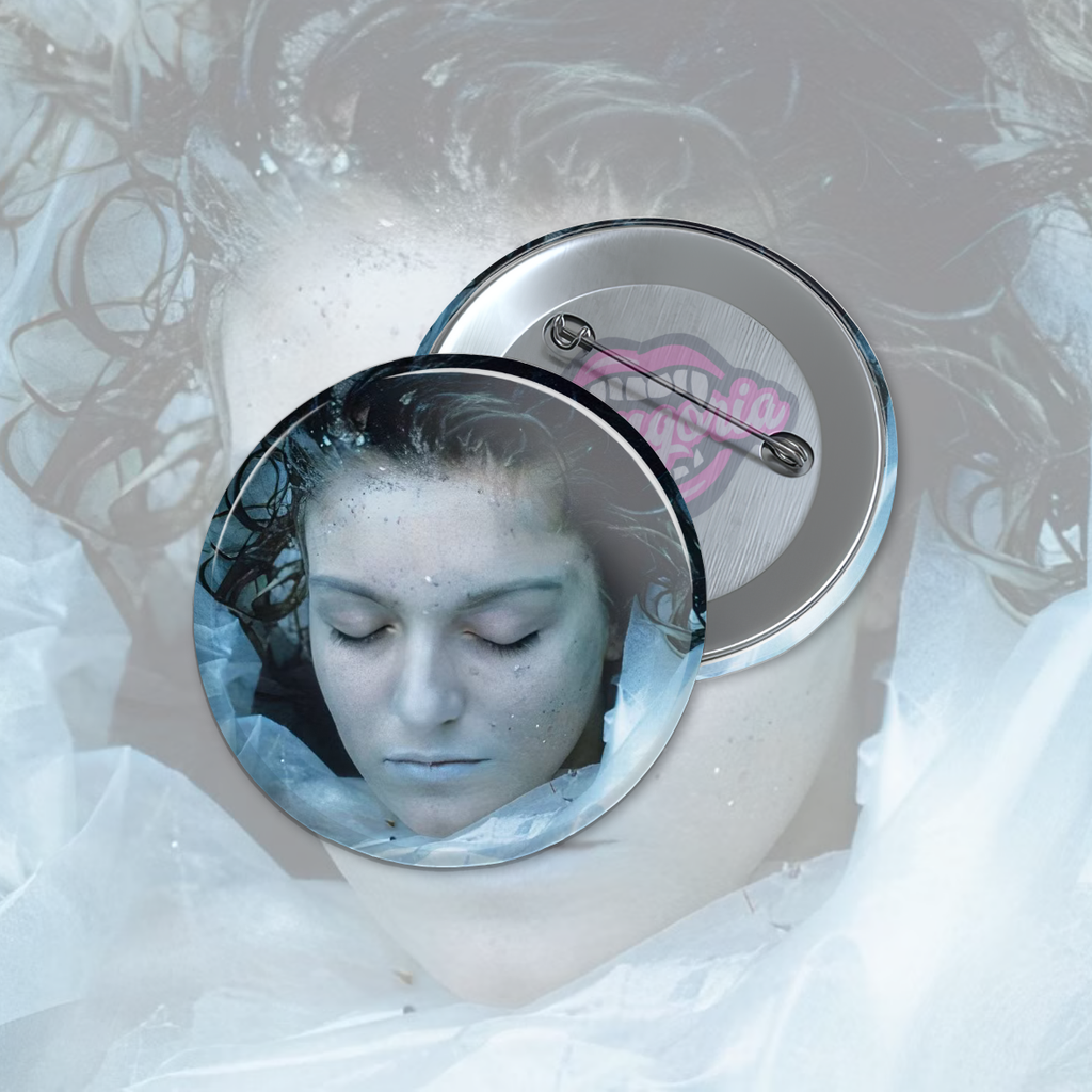 Girl Wrapped In Plastic Pinback Button