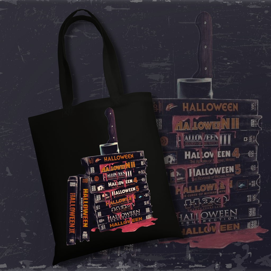 Halloween VHS Stack Tote